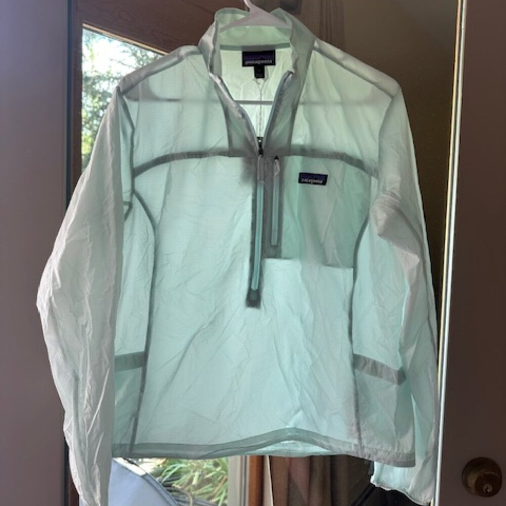 Women's Houdini Stash quarter zip in Wispy Green, size small